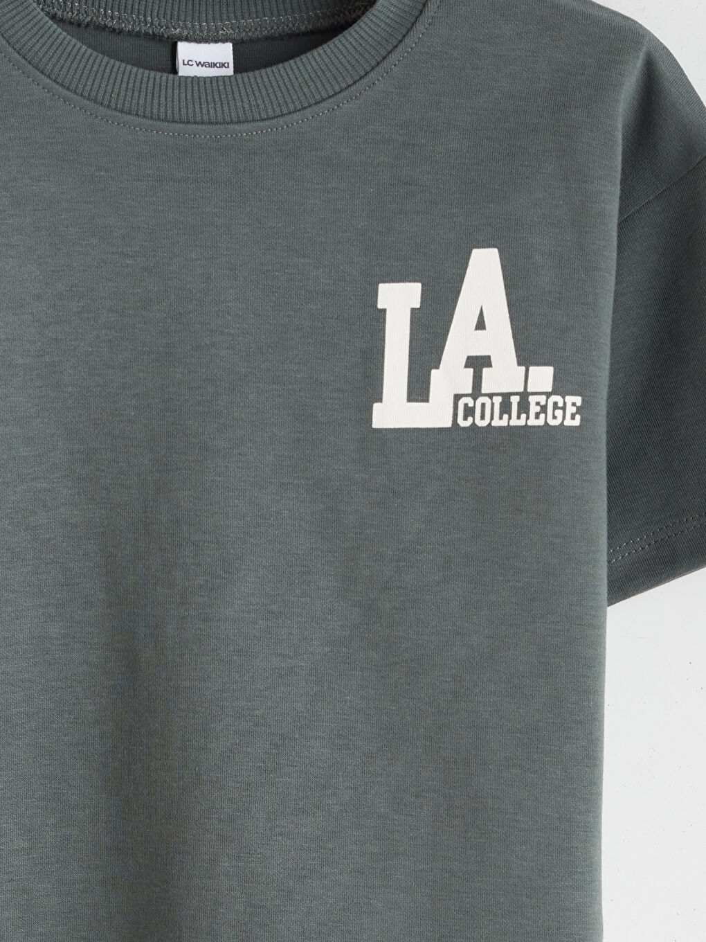 Yeşil LA Baskılı Erkek Çocuk Tişört-2