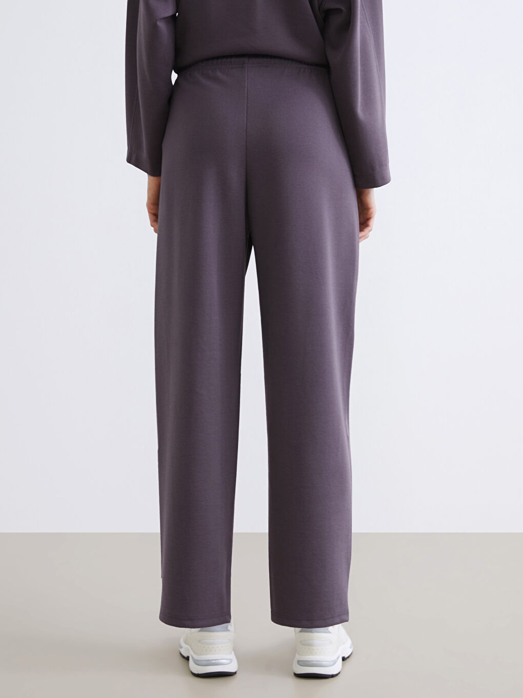 Mor Beli Lastikli Kadın Eşofman Altı-3