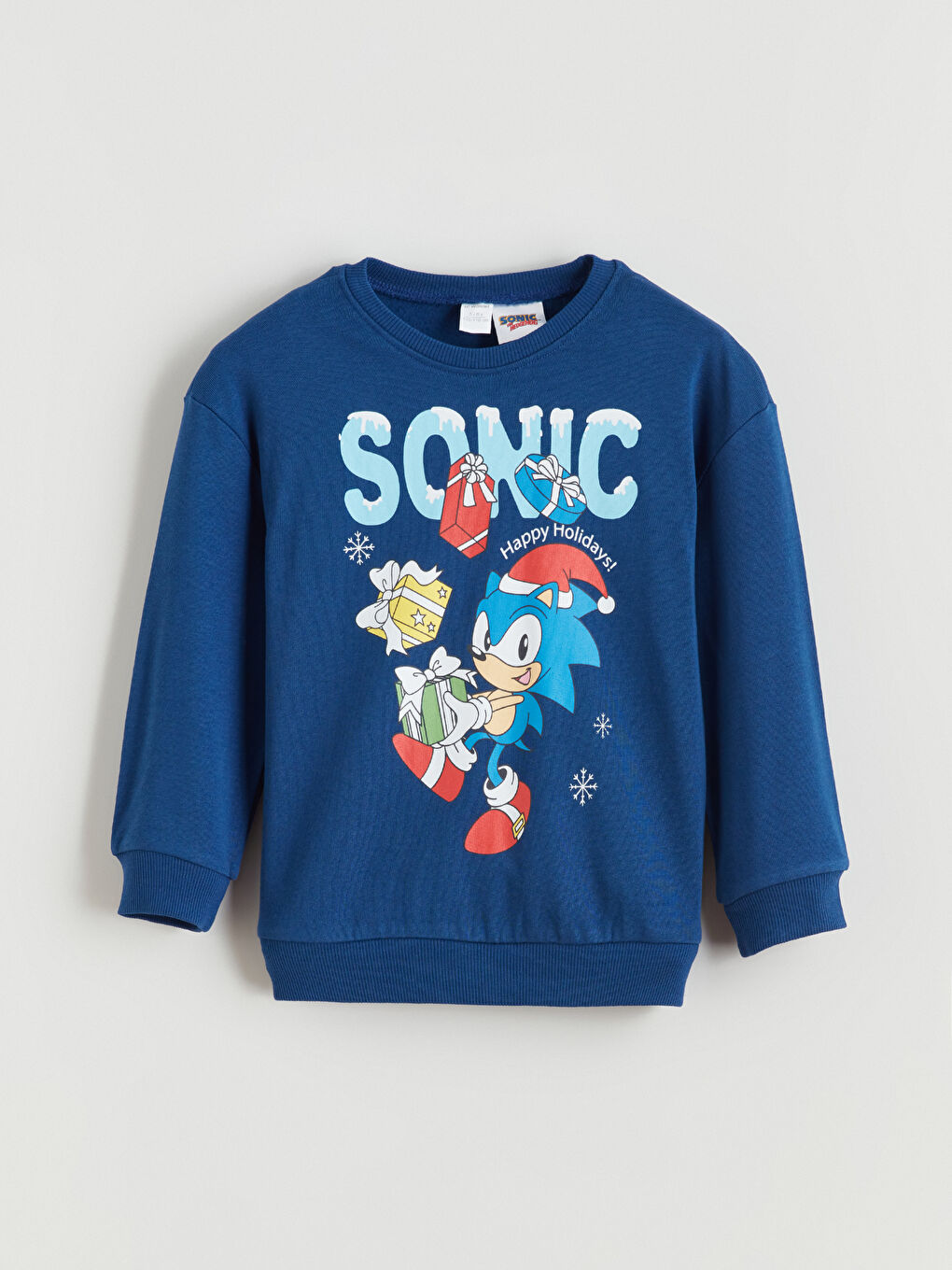 Lacivert Sonic Baskılı Erkek Çocuk Sweatshirt