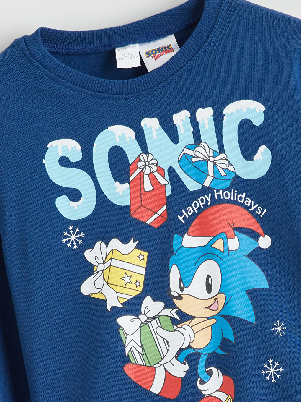 Lacivert Sonic Baskılı Erkek Çocuk Sweatshirt-1