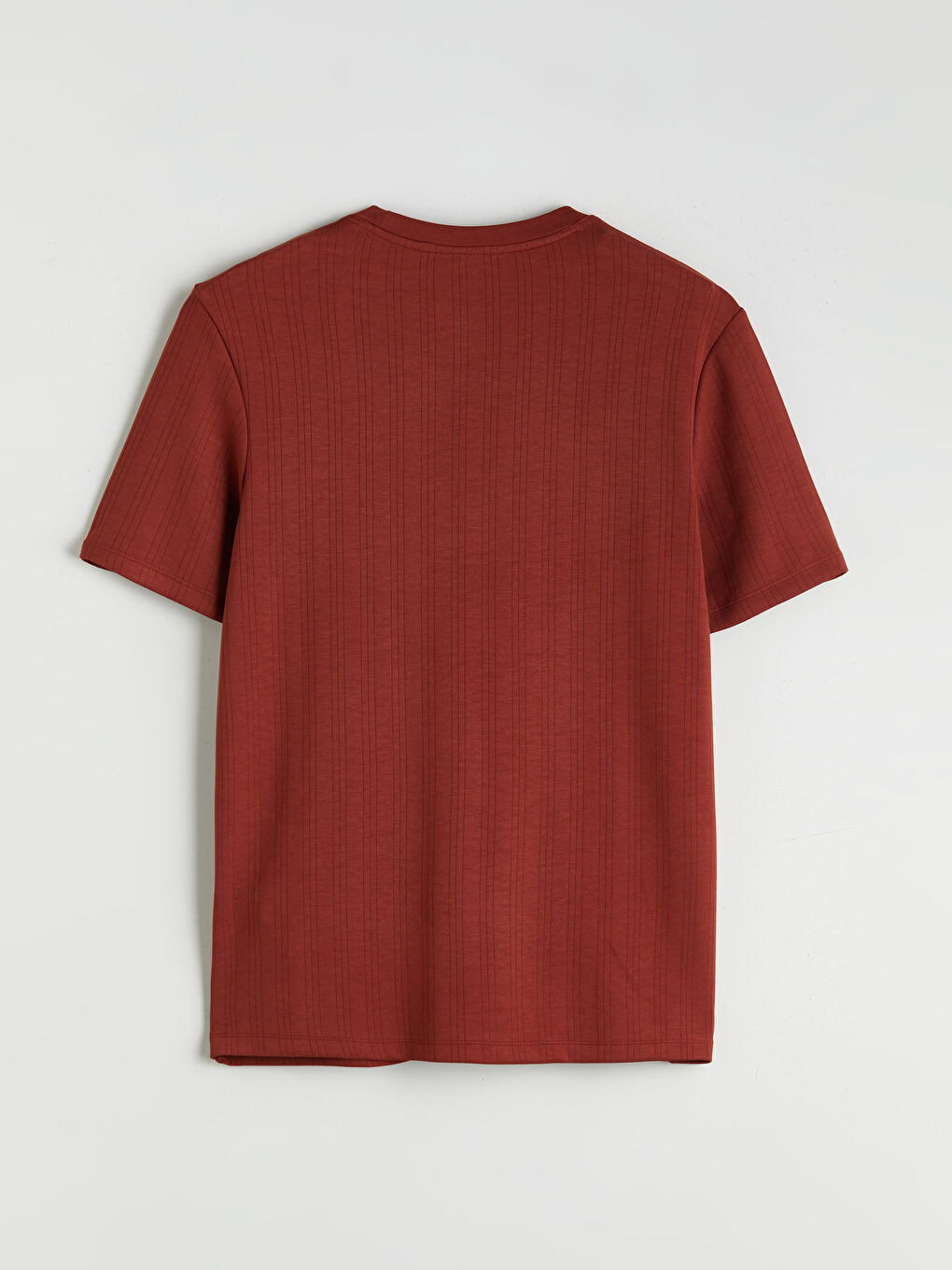 Kahverengi Bisiklet Yaka Erkek Tişört-5