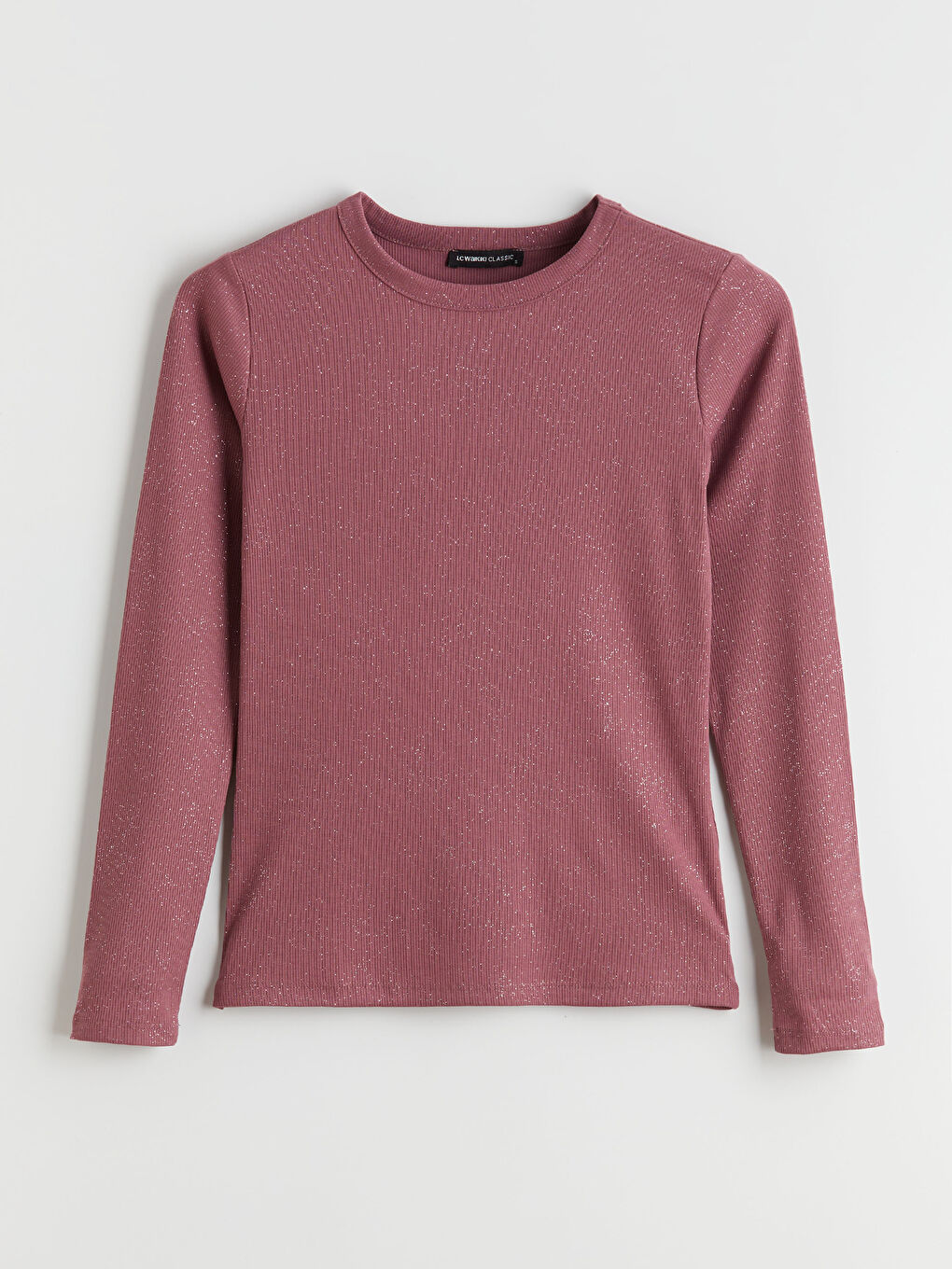 Crew Neck Shiny Look Women's T-Shirt
