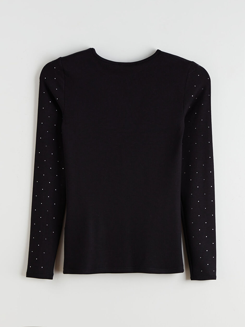 Crew Neck Rhinestone Embellished Women's T-Shirt-5