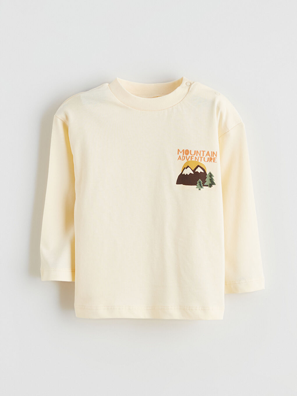 Bej Bisiklet Yaka Erkek Bebek Tişört ve Jean Pantolon-4