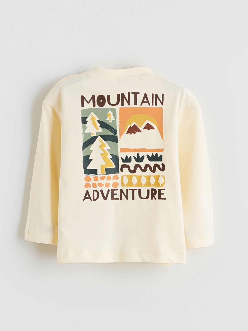 Bej Bisiklet Yaka Erkek Bebek Tişört ve Jean Pantolon-6