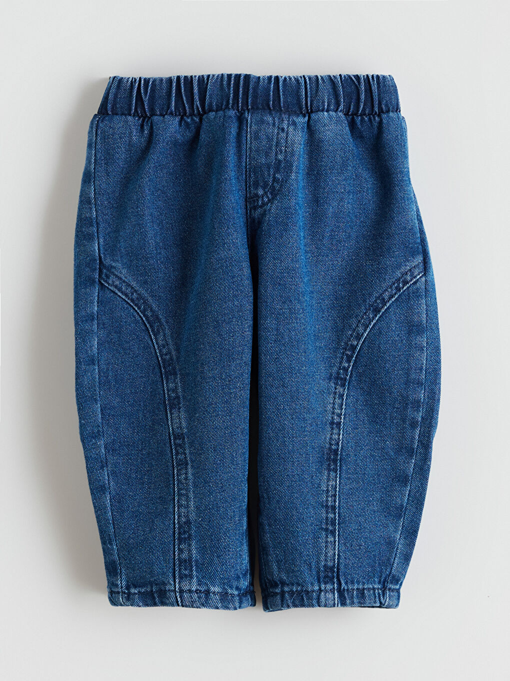 Bej Bisiklet Yaka Erkek Bebek Tişört ve Jean Pantolon-7