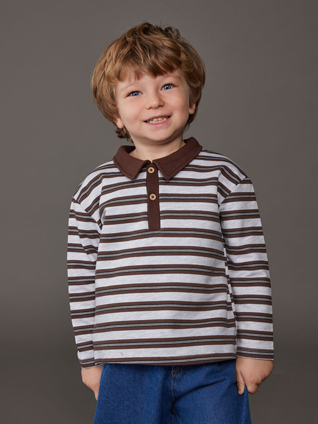 Polo Neck Baby Boys' T-shirt and Jeans-1