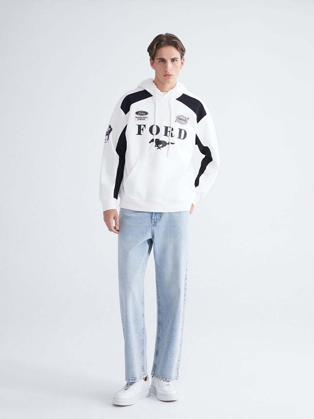 Ford Printed Men's Kangaroo Pocket Hoodie-1