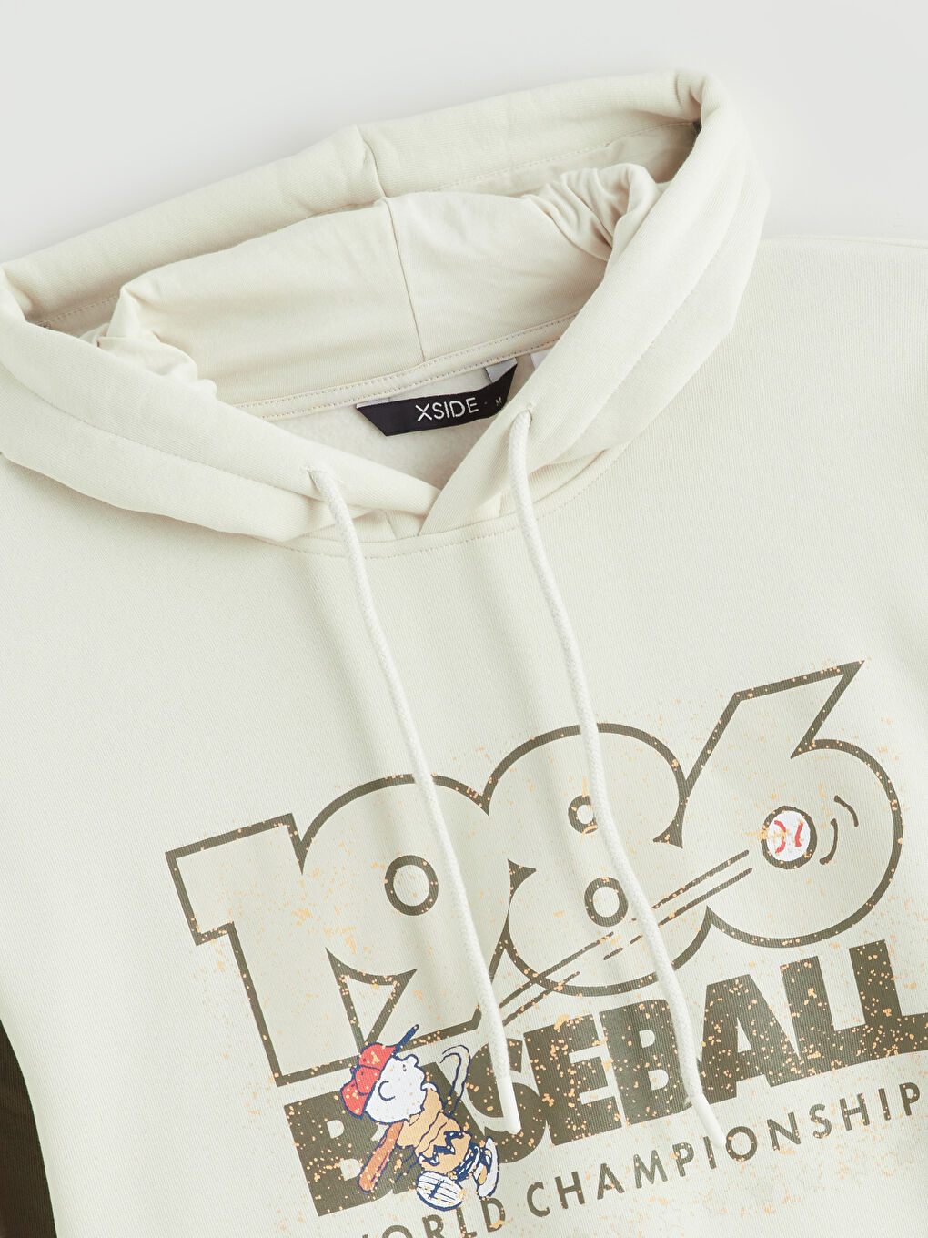 Bej Snoopy Baskılı Erkek Hoodie-6