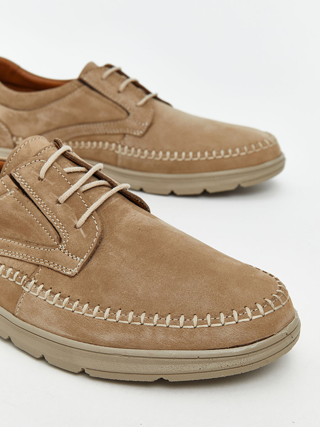 Bej Süet Görünümlü Erkek Klasik Ayakkabı-2