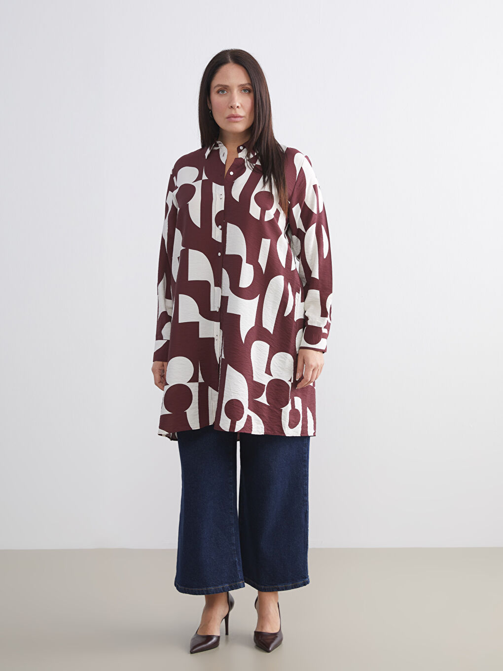 Patterned Women's Shirt Tunic-5