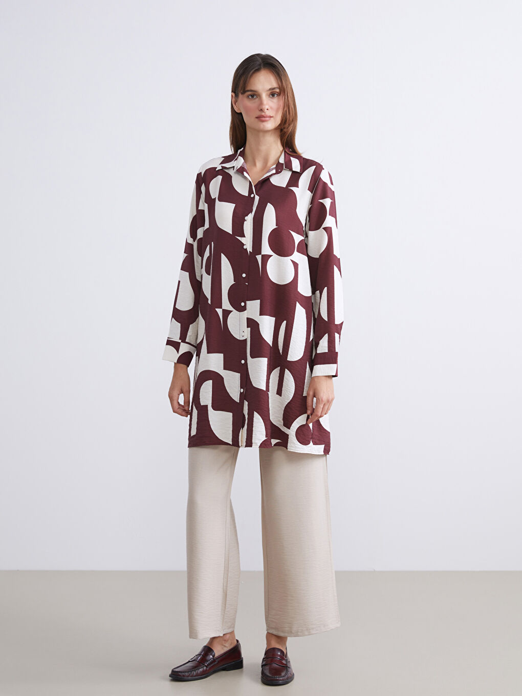 Patterned Women's Shirt Tunic-2