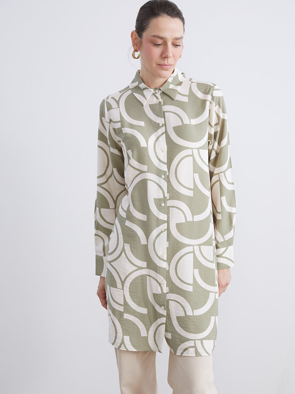 Košulja Tunika za Žene sa Uzorkom