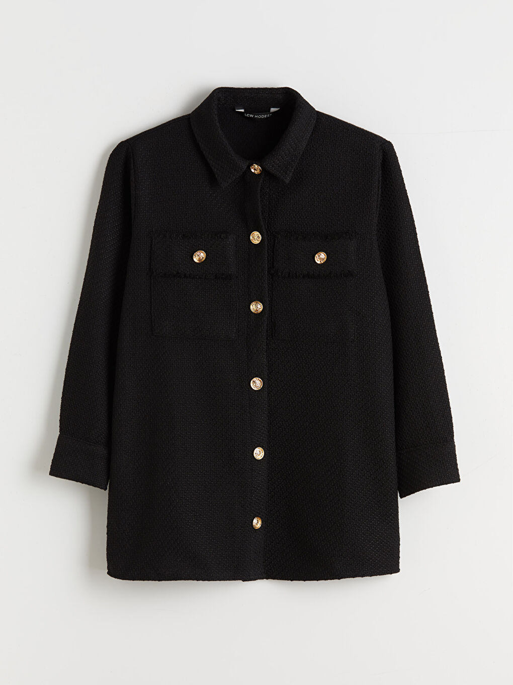 Siyah Dokulu Kadın Gömlek Tunik-4