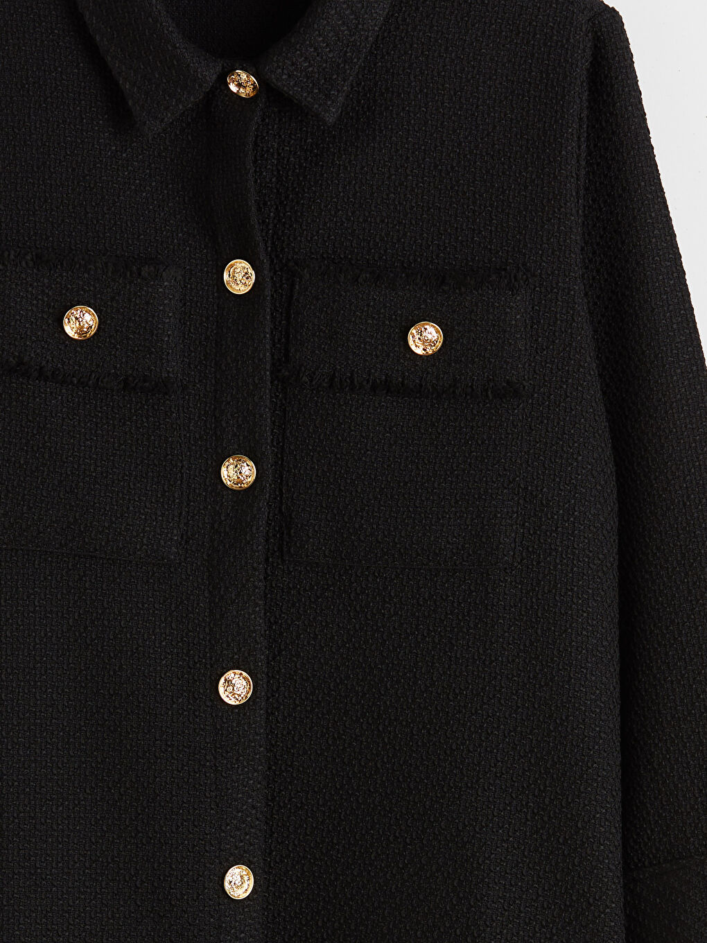 Siyah Dokulu Kadın Gömlek Tunik-5