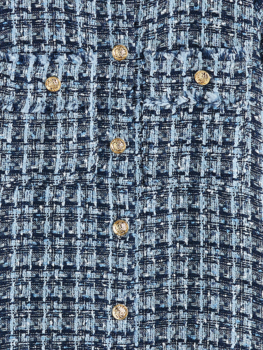 Mavi Ekose Kadın Gömlek Tunik-5