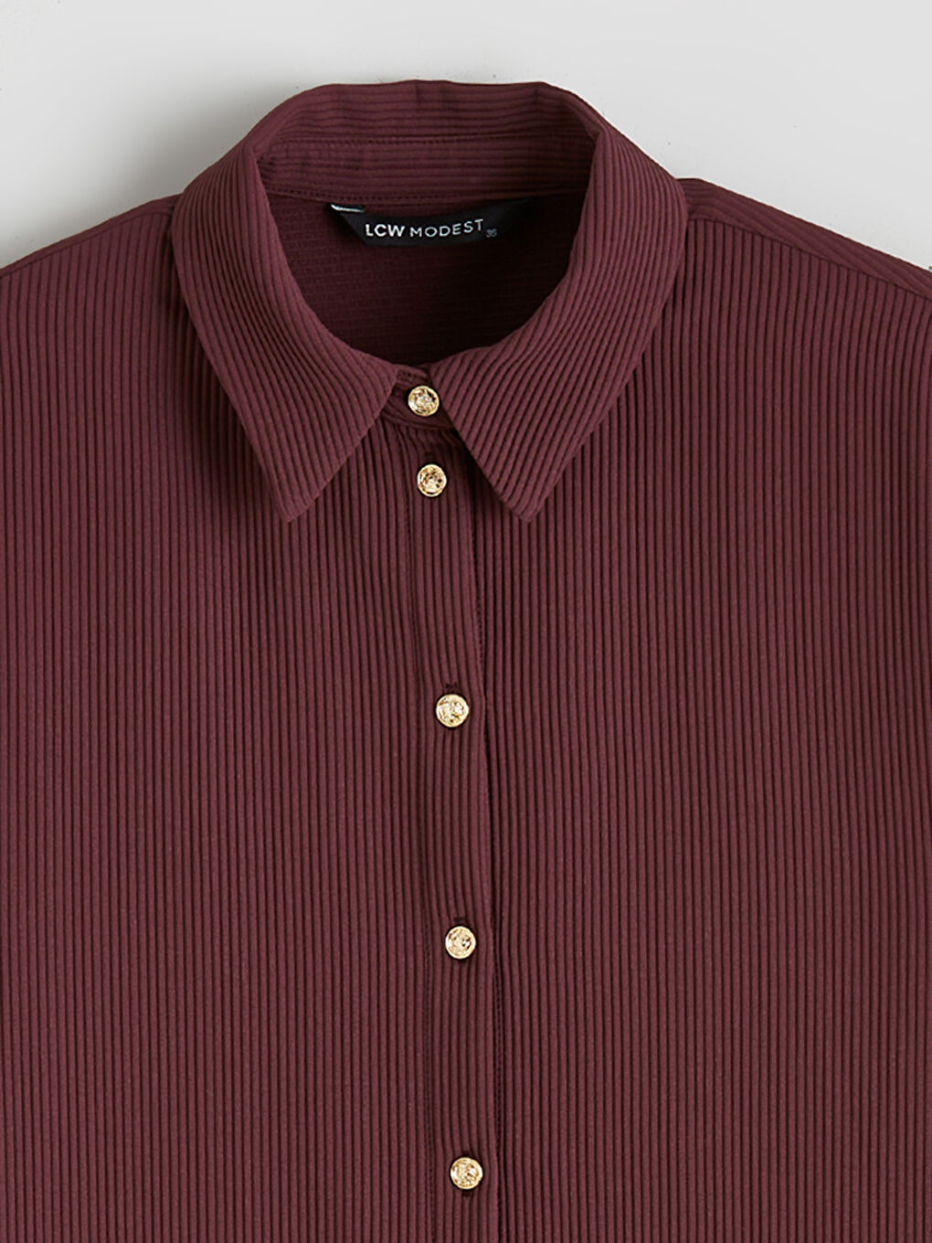 Bordo Fitilli Kadın Gömlek Tunik-5