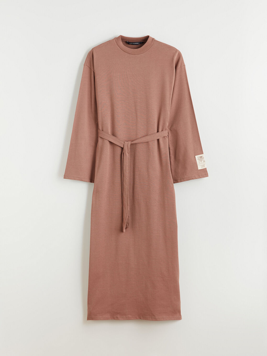 Kahverengi Bisiklet Yaka Sweat Elbise-4