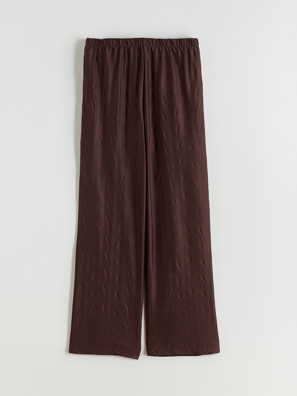 Kahverengi V Yaka Saten Kadın Pijama Takımı-8