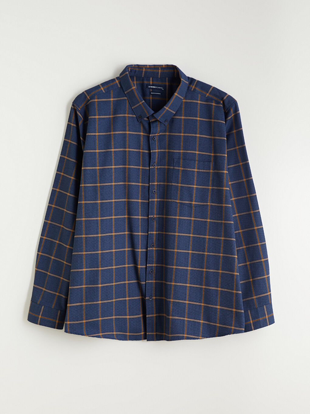 Sarı Regular Fit Uzun Kollu Ekose Erkek Gömlek-4