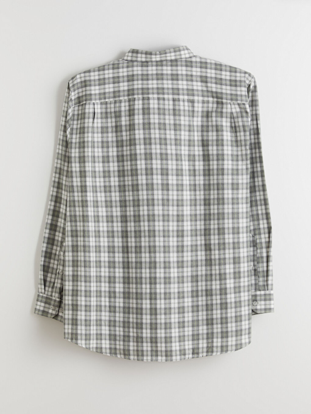 Yeşil Büyük Beden Regular Fit Uzun Kollu Ekose Erkek Gömlek-5