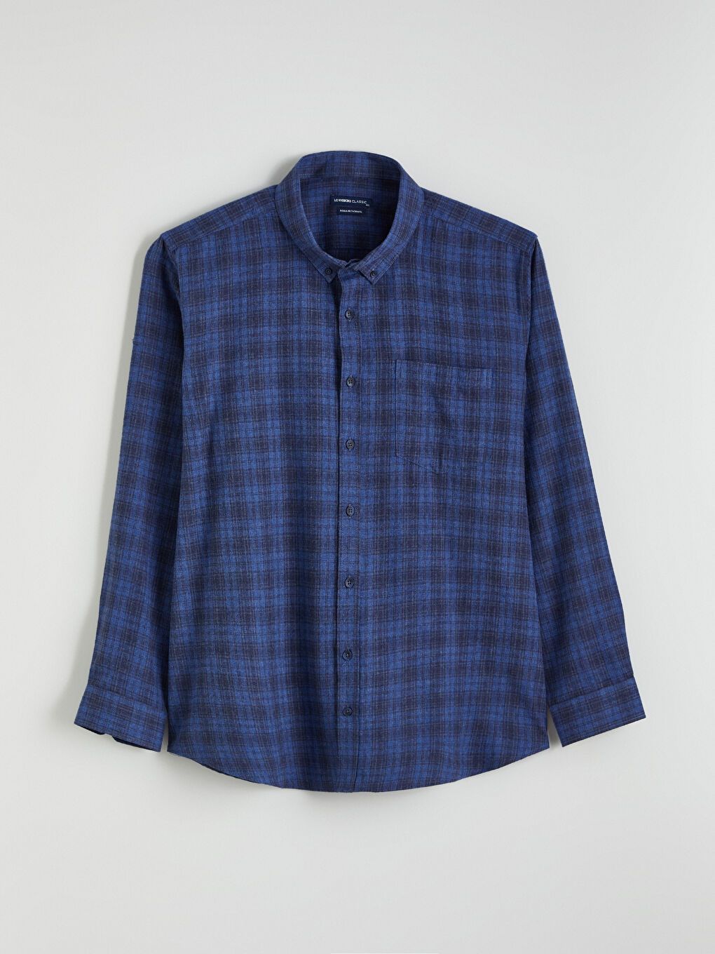 İndigo Büyük Beden Regular Fit Uzun Kollu Ekose Erkek Gömlek-4