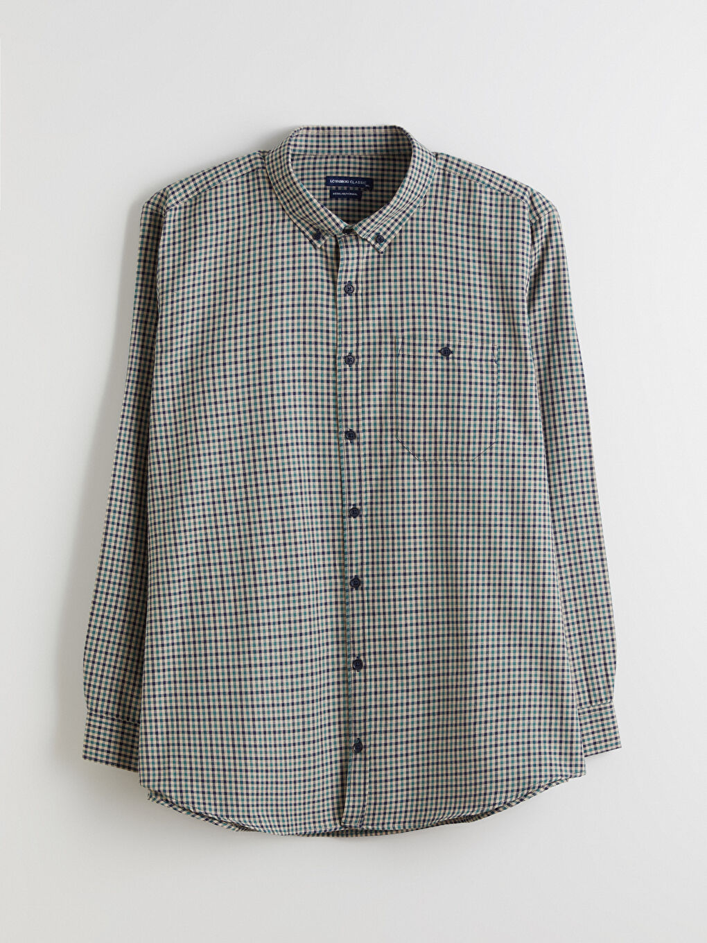 Yeşil Büyük Beden Regular Fit Uzun Kollu Ekose Erkek Gömlek-8