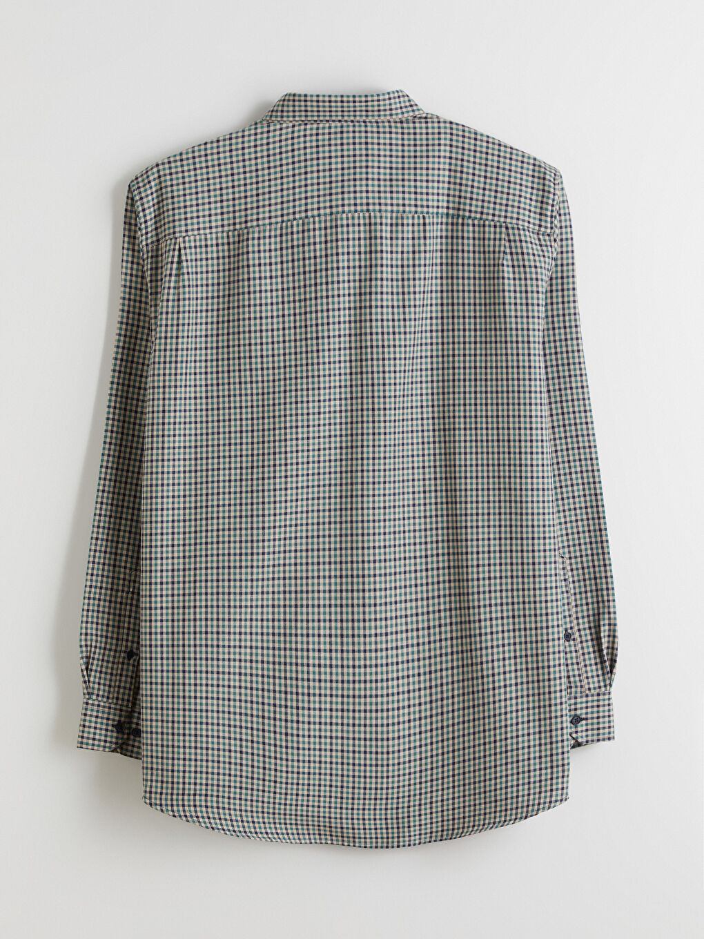 Yeşil Büyük Beden Regular Fit Uzun Kollu Ekose Erkek Gömlek-9