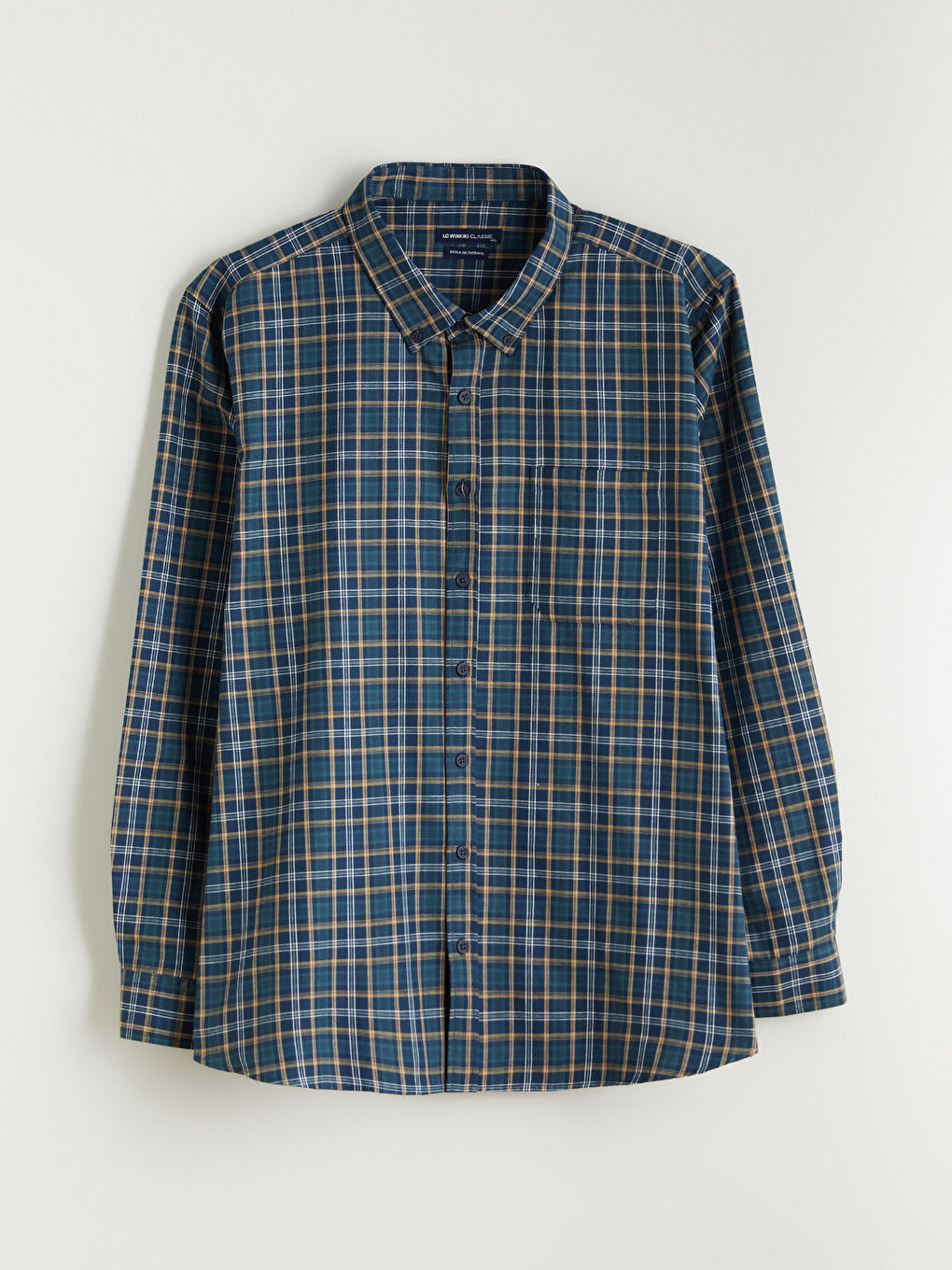 Yeşil Büyük Beden Regular Fit Uzun Kollu Ekose Gabardin Erkek Gömlek-4