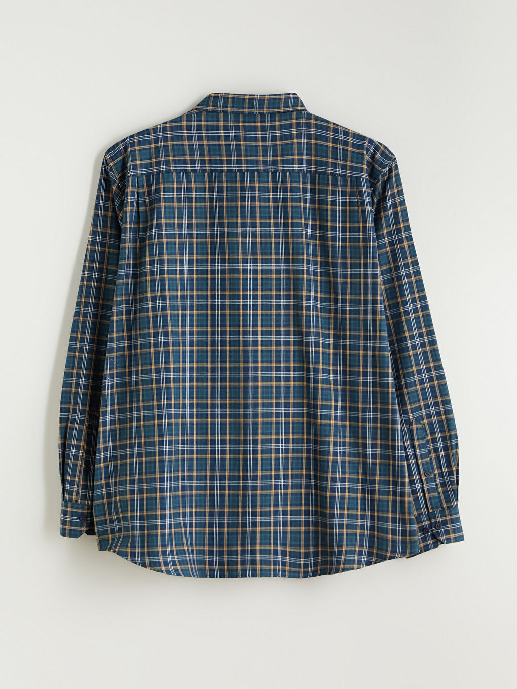 Yeşil Büyük Beden Regular Fit Uzun Kollu Ekose Gabardin Erkek Gömlek-5