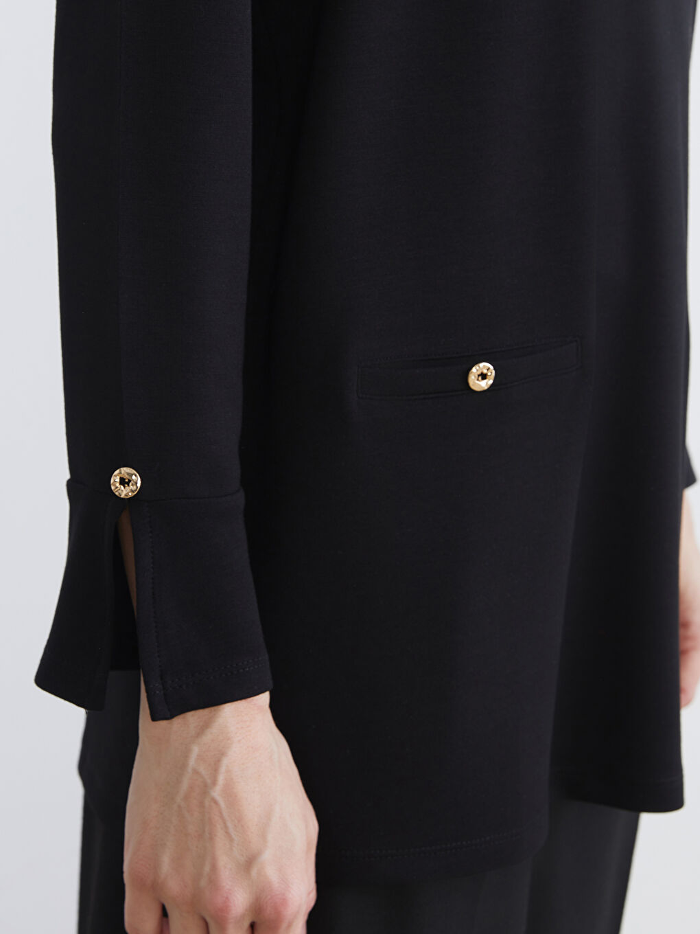 Siyah Bisiklet Yaka Kadın Tunik-2