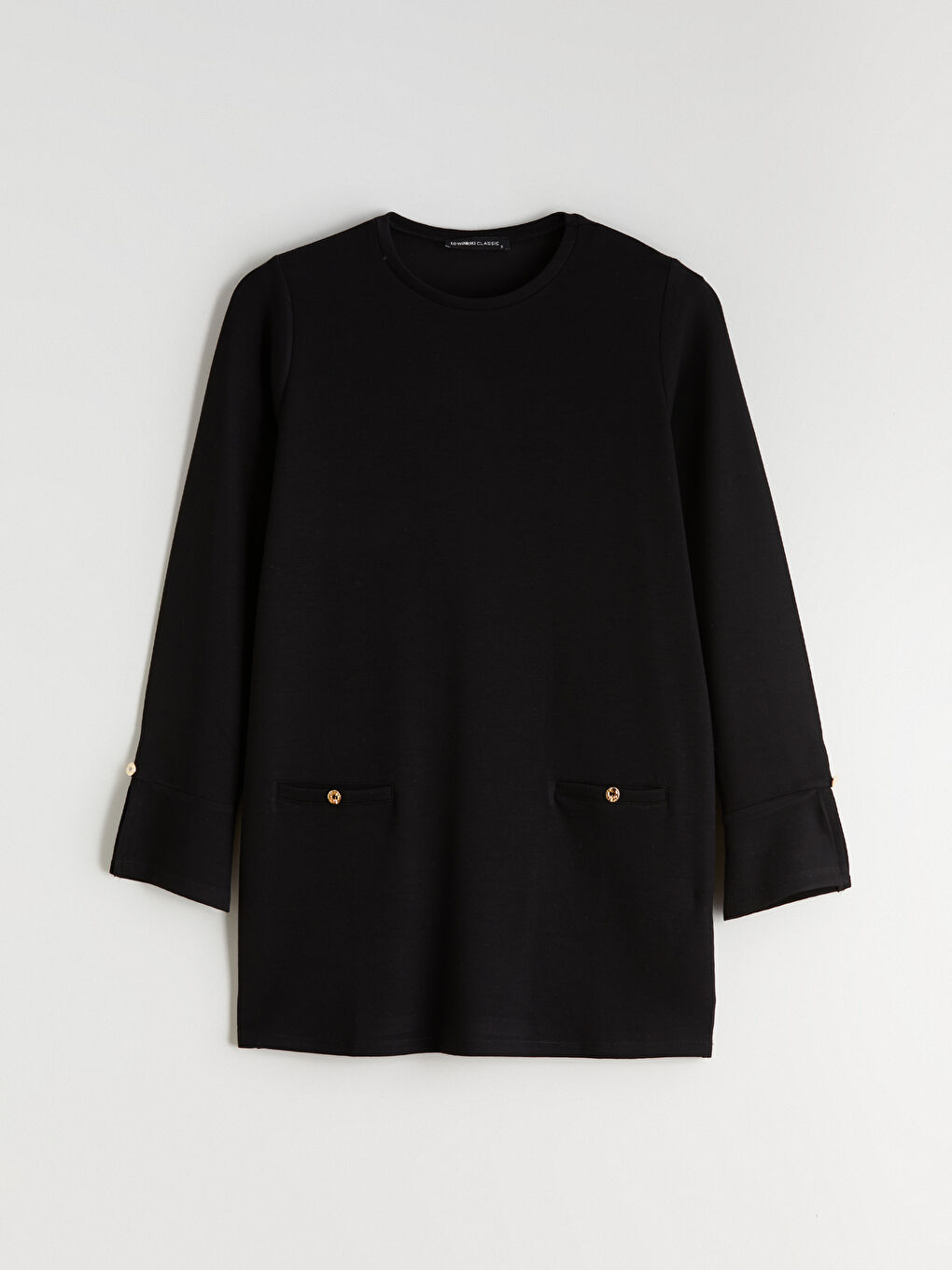 Siyah Bisiklet Yaka Kadın Tunik-4