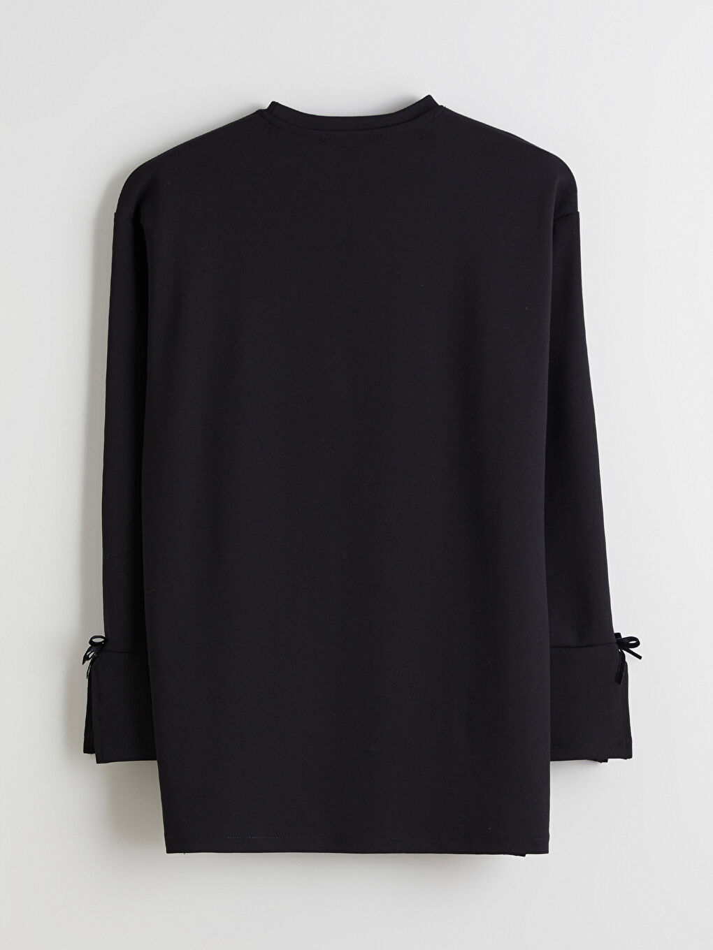 Siyah Bisiklet Yaka Oversize Kadın Tunik-5