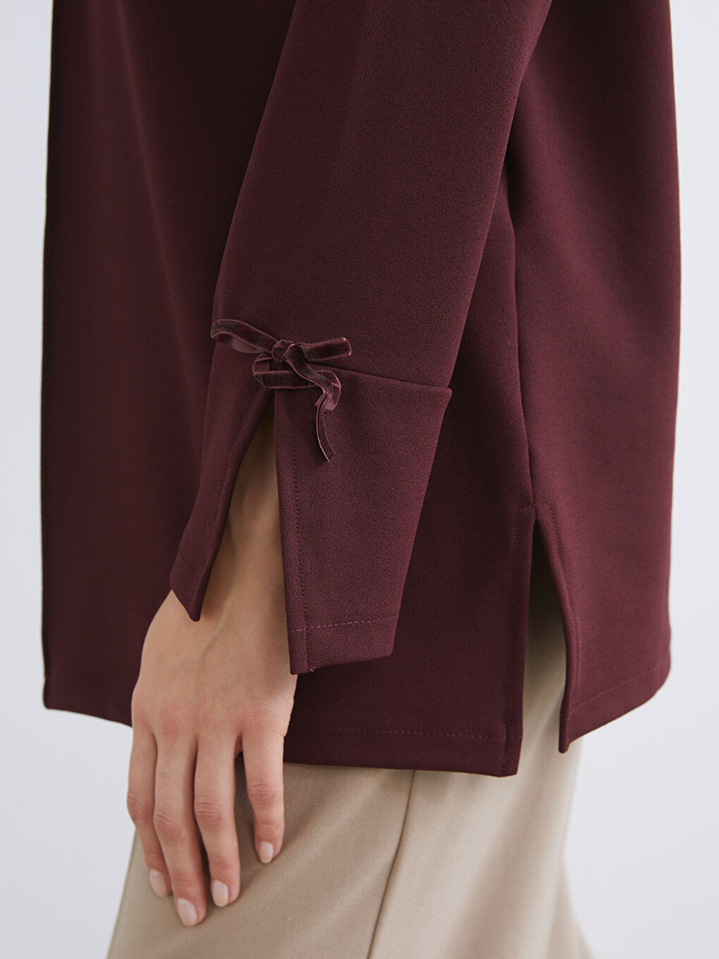 Mürdüm Bisiklet Yaka Oversize Kadın Tunik-2