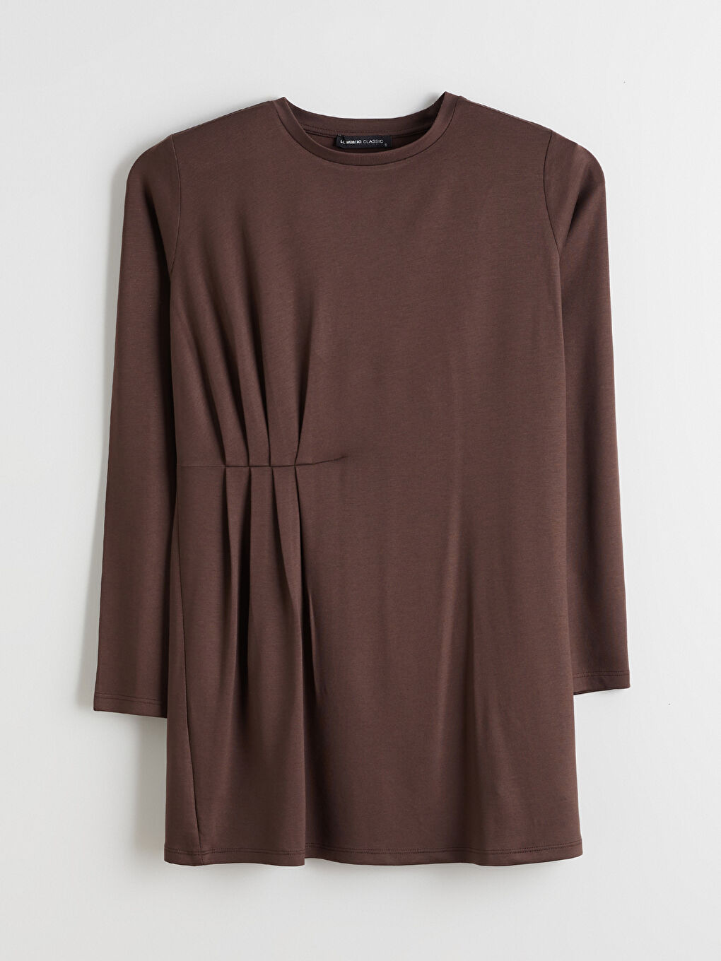 Kahverengi Bisiklet Yaka Büzgülü Kadın Tunik-6