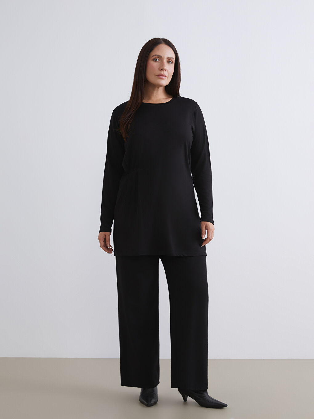 Crew Neck Ruched Women's Tunic-5