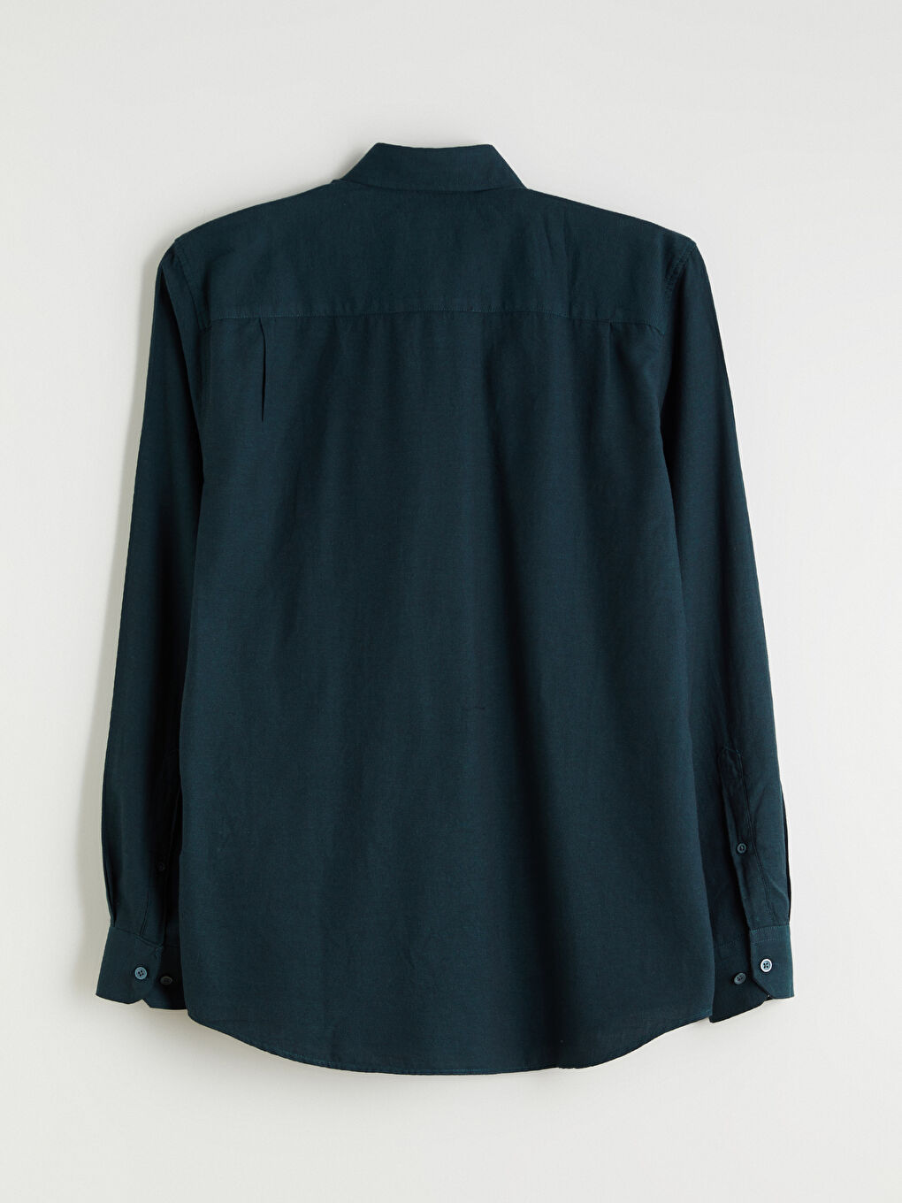 Yeşil Regular Fit Uzun Kollu Erkek Gömlek-5