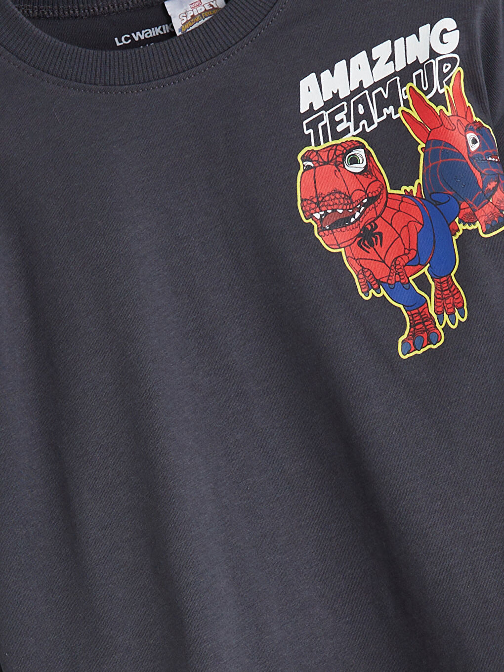 Crew Neck Spider-Man Printed Boys' T-Shirt-2