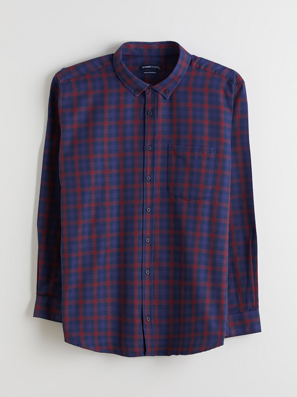 Bordo Büyük Beden Regular Fit Uzun Kollu Ekose Erkek Gömlek-4