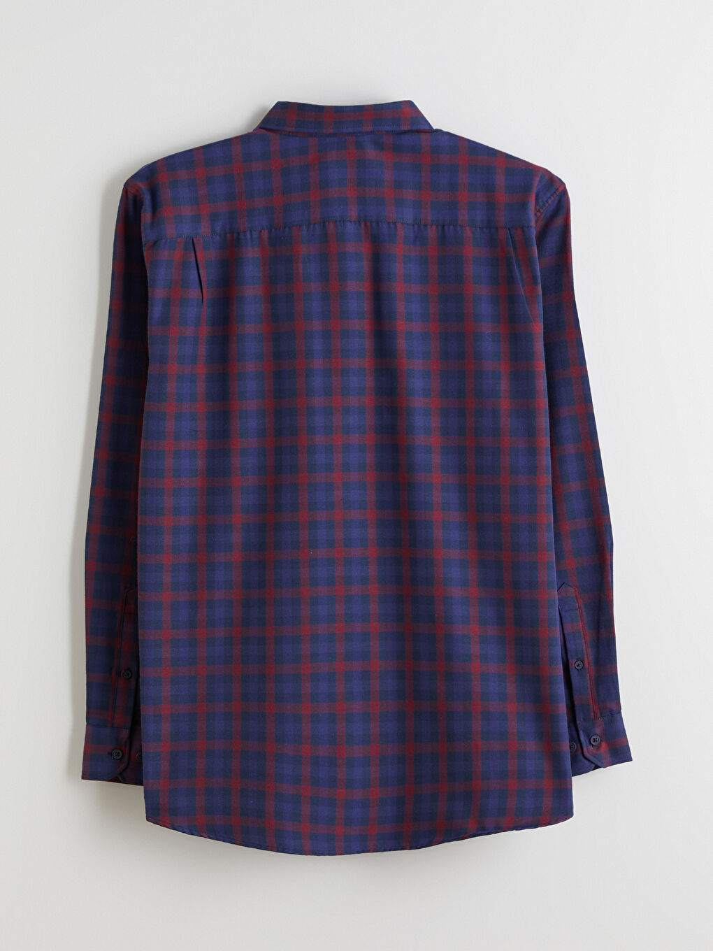 Bordo Büyük Beden Regular Fit Uzun Kollu Ekose Erkek Gömlek-5