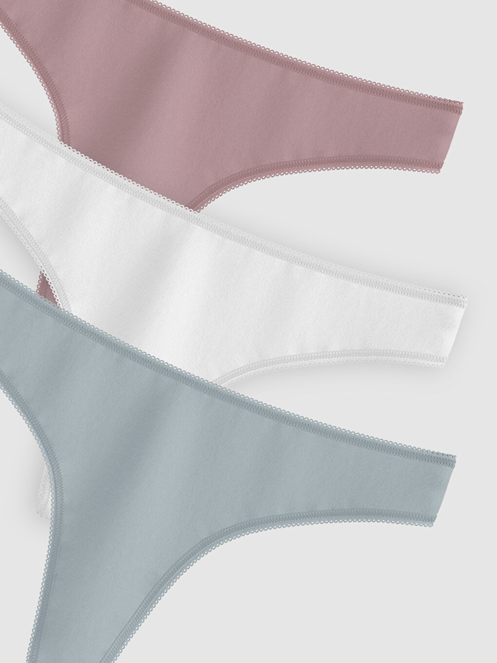 Karışık Düz Tanga Külot 3'lü-7