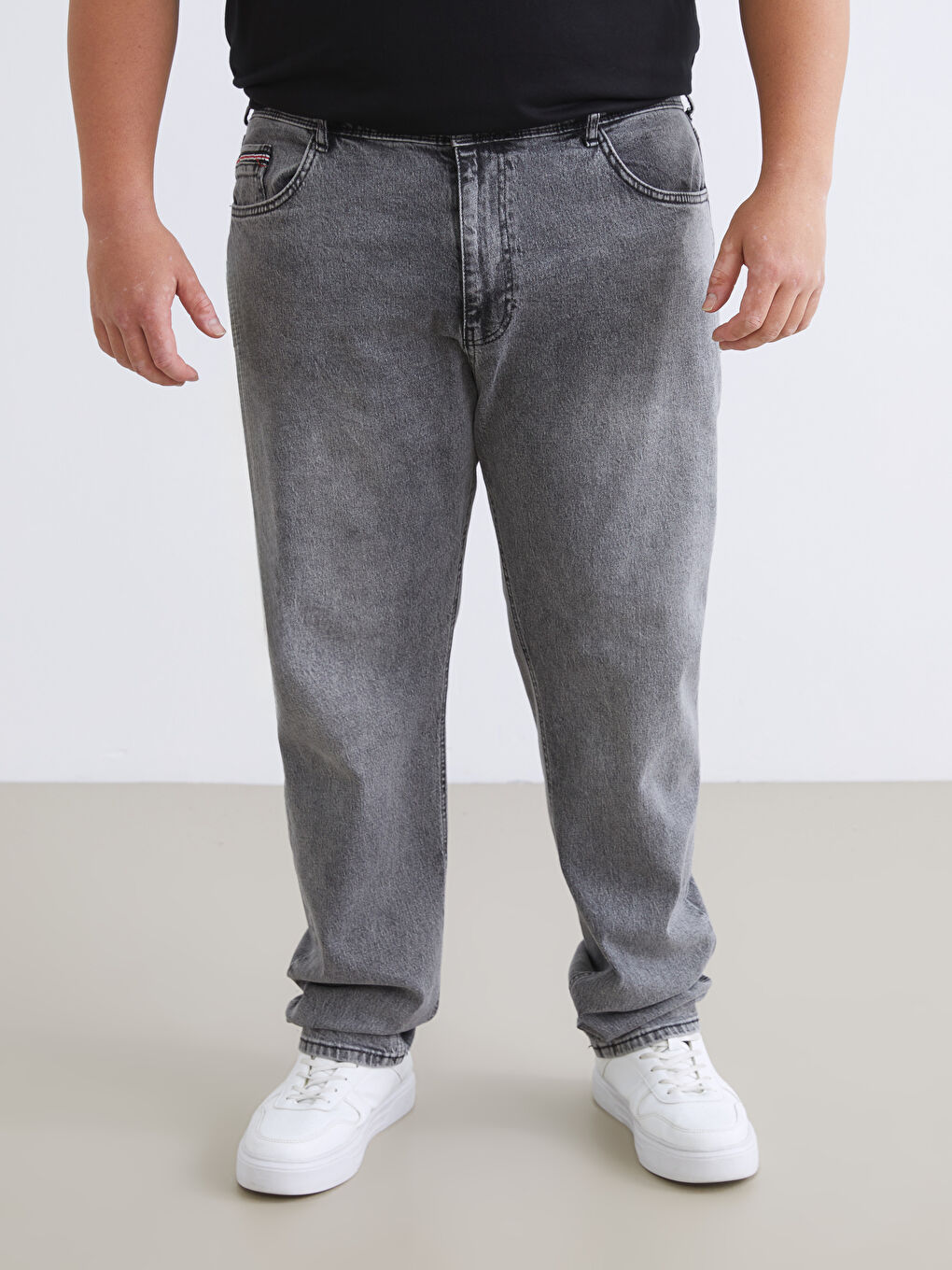 Antrasit Büyük Beden 710 Loose Fit Erkek Jean Pantolon-5