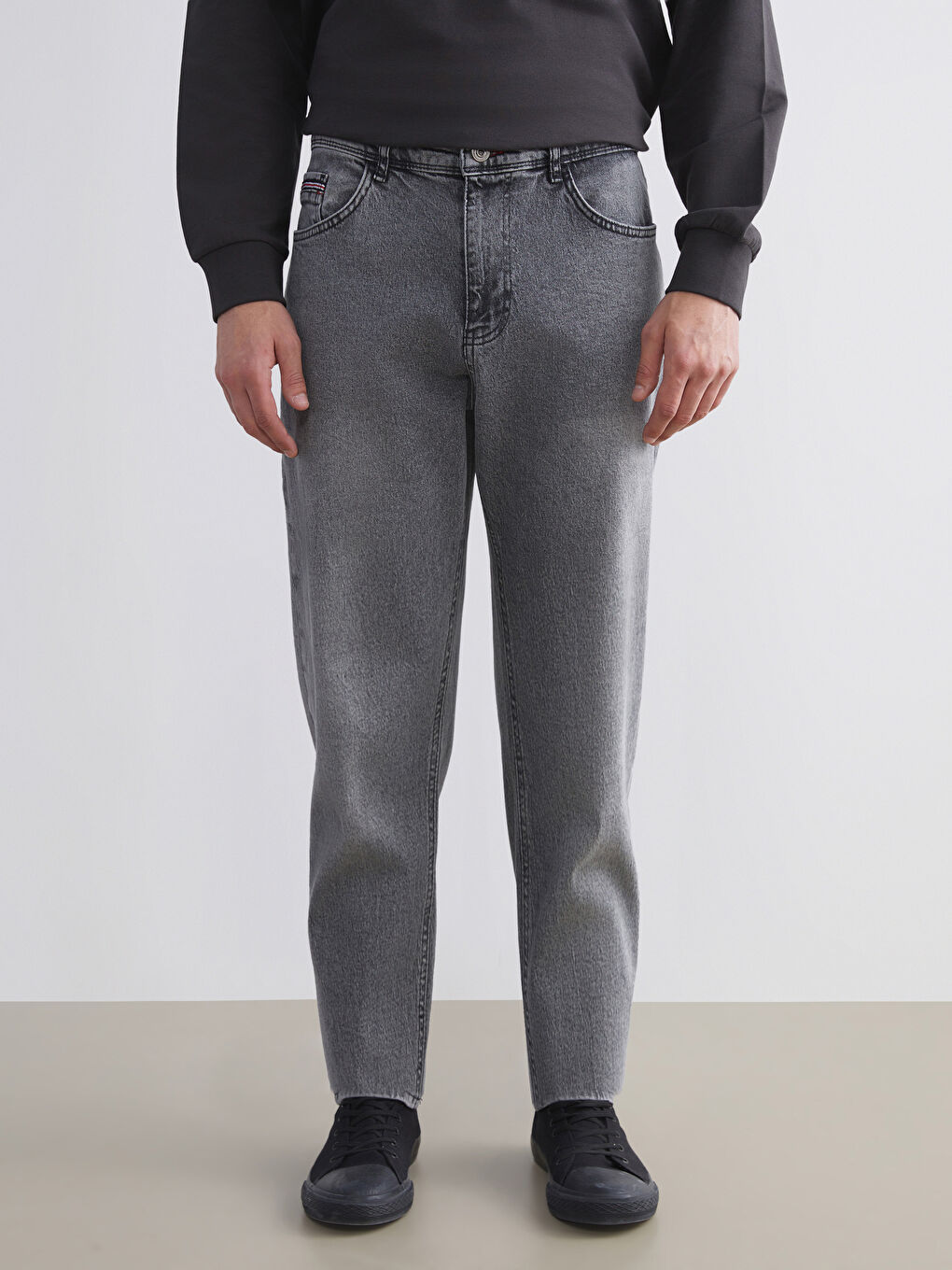 Antrasit Büyük Beden 710 Loose Fit Erkek Jean Pantolon-2