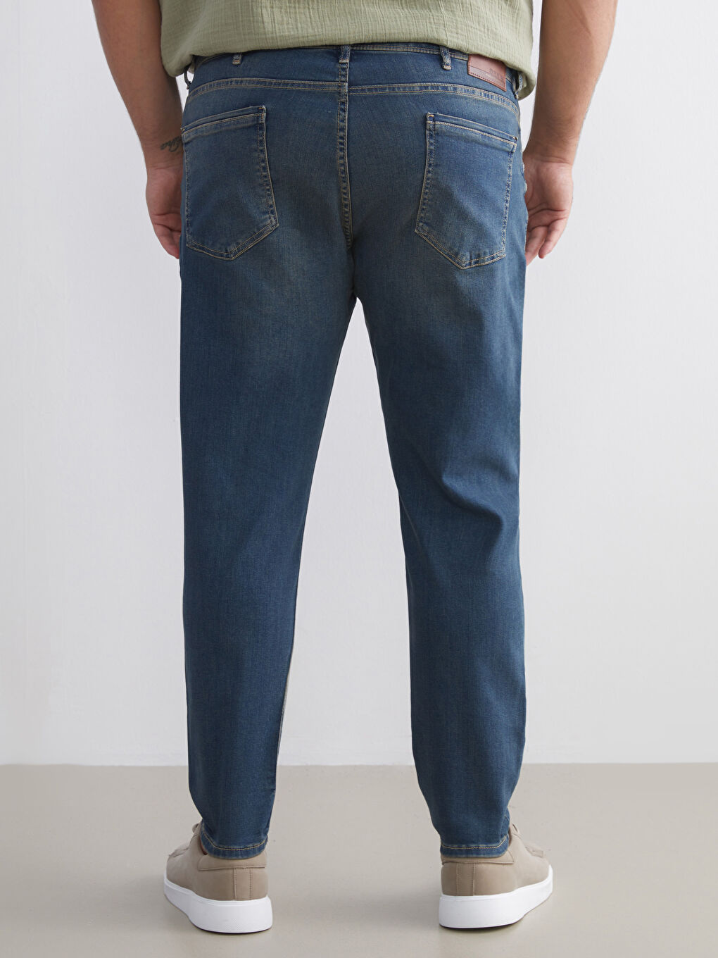 İndigo 730 Havuç Kalıp Büyük Beden Erkek Jean Pantolon-3