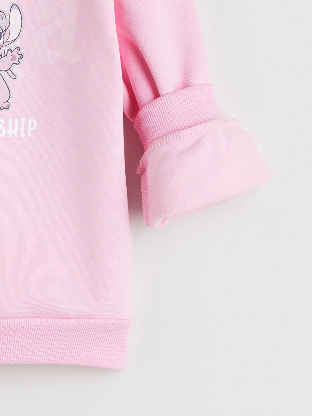 Crew Neck Stitch and Angel Printed Girls' Sweatshirt-1