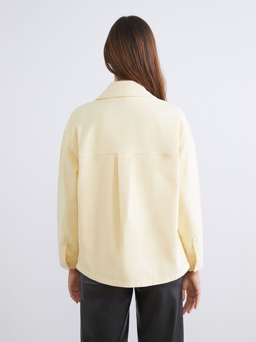 Sarı Oversize Kadın Gömlek Ceket-3