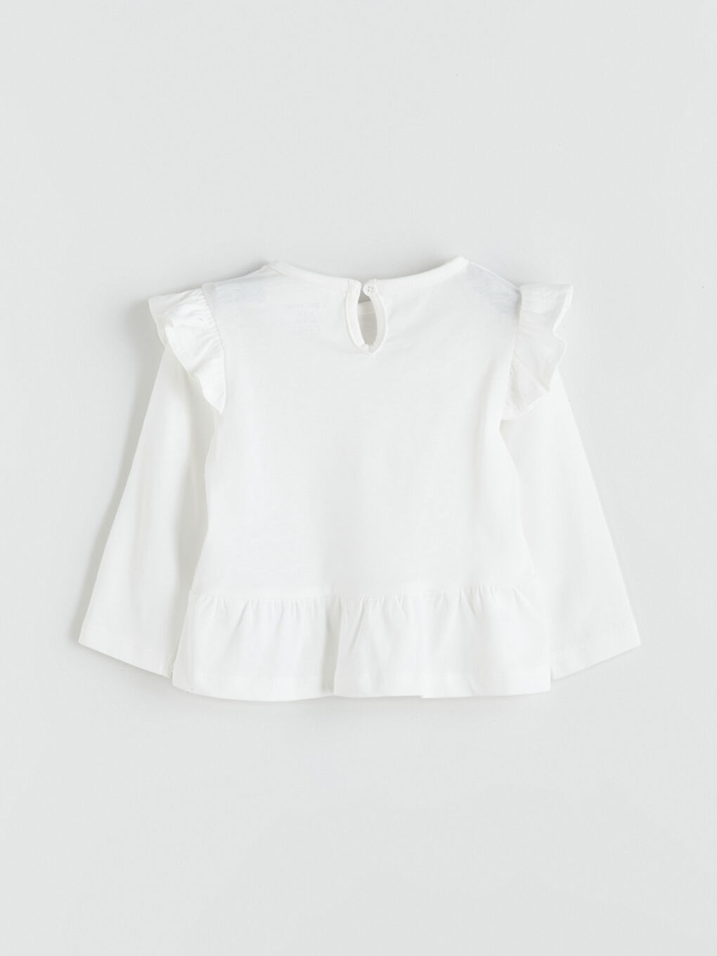 Ekru Bisiklet Yaka Baskılı Kız Bebek Bluz ve Tayt 2'li-3