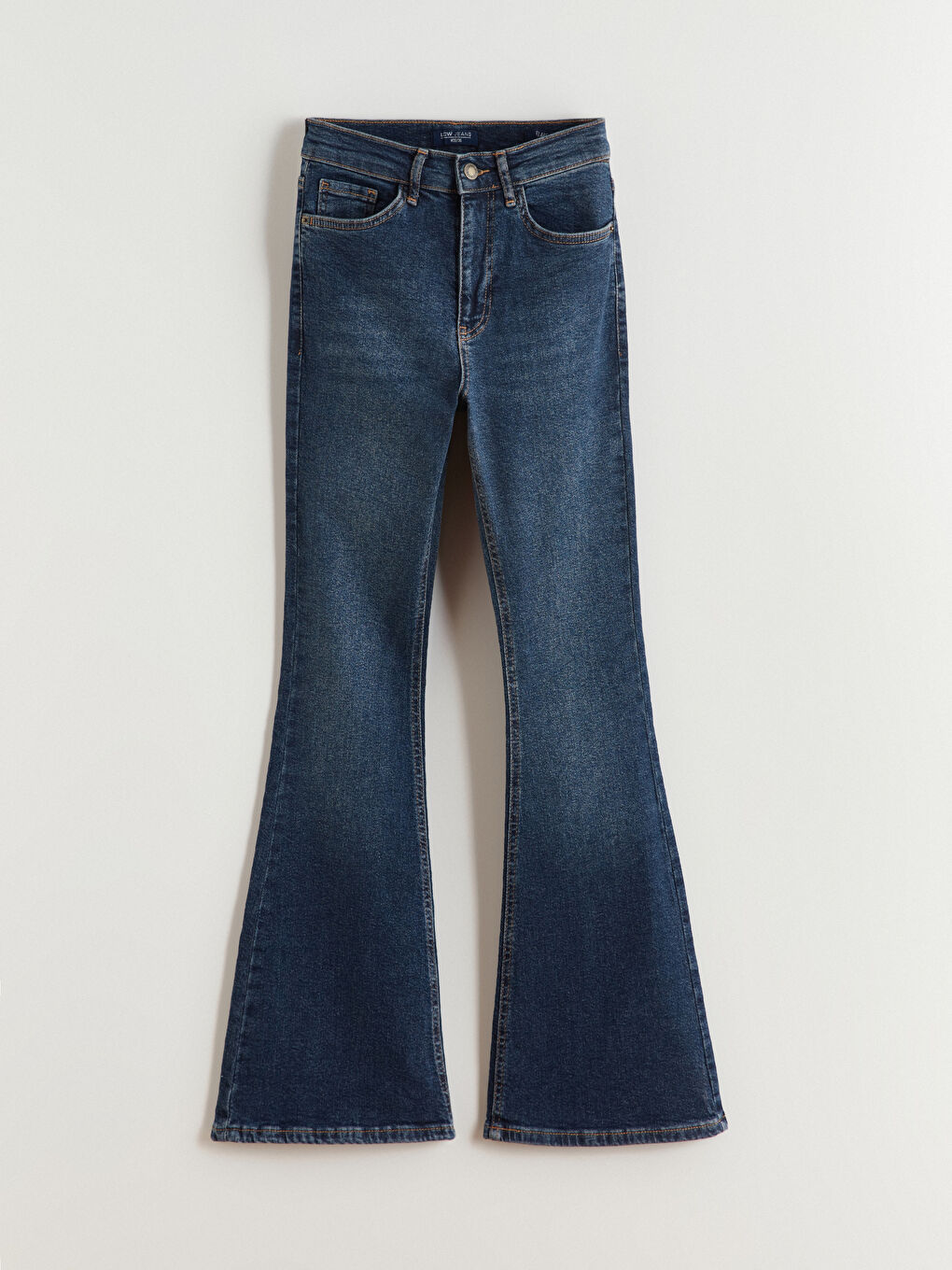 İndigo Flare Kadın Jean Pantolon-4