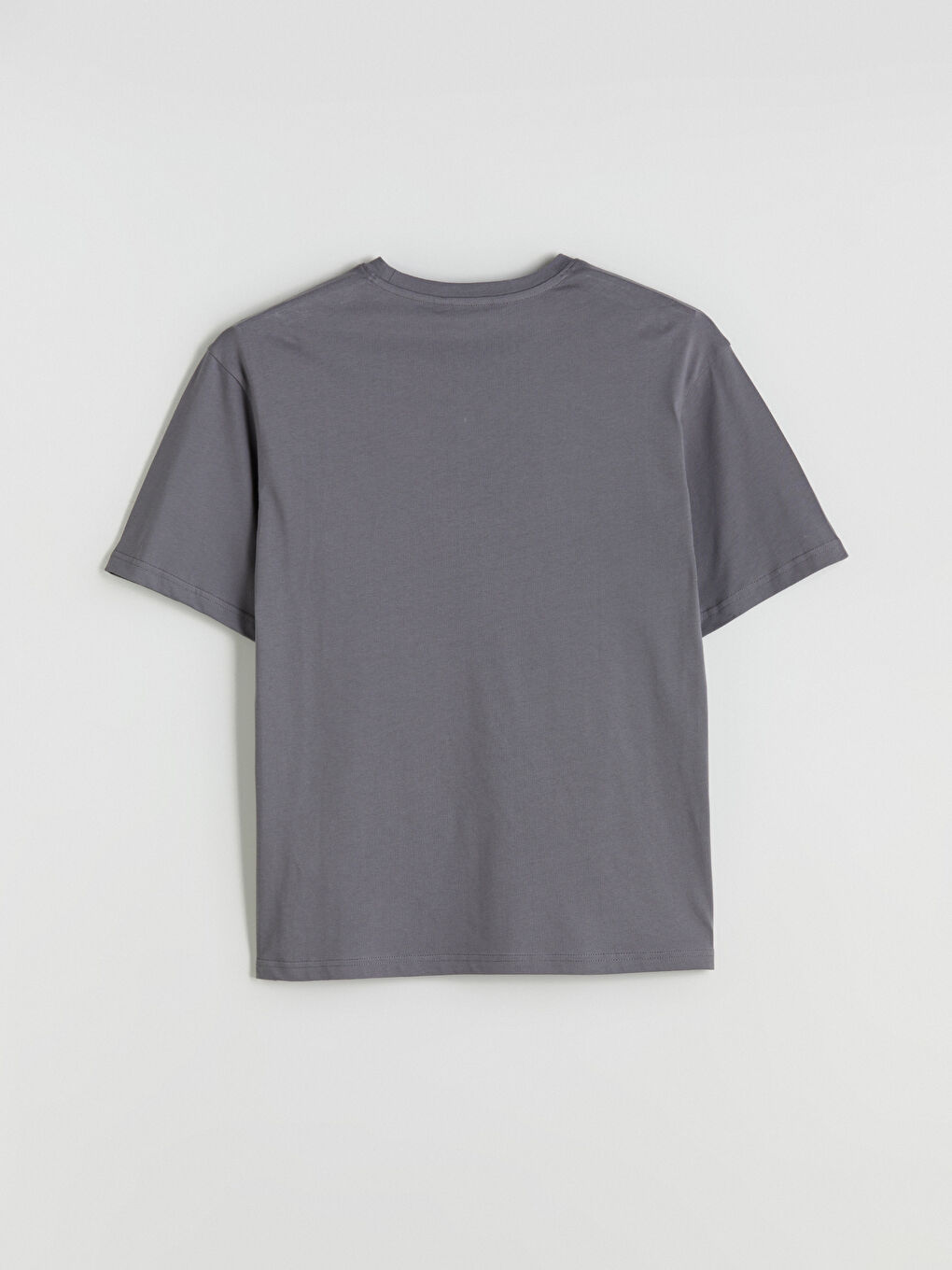 Antrasit Bisiklet Yaka Slogan Baskılı Penye Erkek Tişört-5