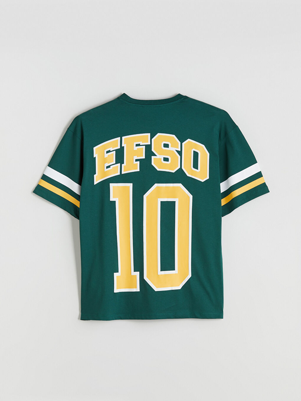 Yeşil Bisiklet Yaka Slogan Baskılı Penye Erkek Tişört-6